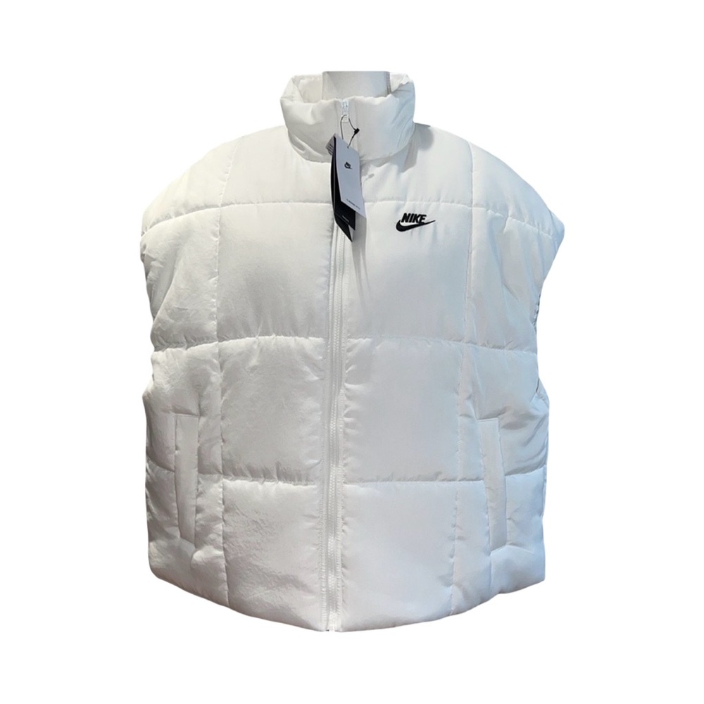 Nike White Quilted‎ Therma fit Vest with Black Logo size Large NWT - Picture 5 of 10